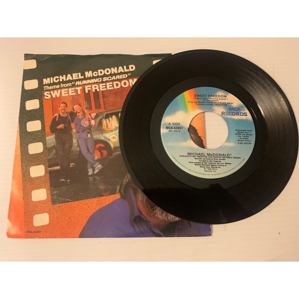 Michael McDonald "Sweet Freedom" 7" Vinyl Single 1986 MCA Records Theme From "Ru